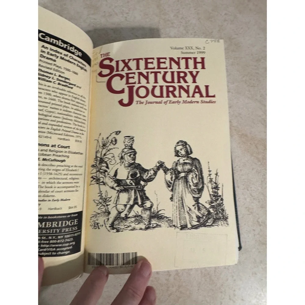 The Sixteenth Century Journal Vol XXX 1999 Early Modern Studies Library Bound